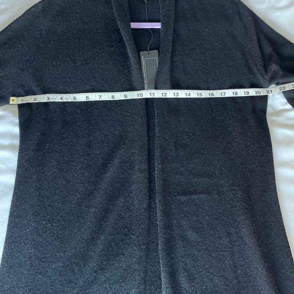 Beryll Black Cashmere Open Front Cardigan Quiet Luxory Minimalist OS NWT - Picture 15 of 16